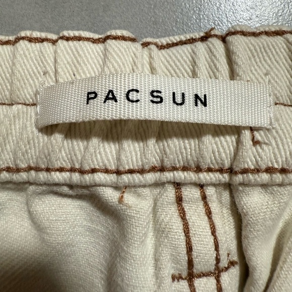 PacSun Cream Cargo Pants with Elastic Waist - Picture 7 of 9